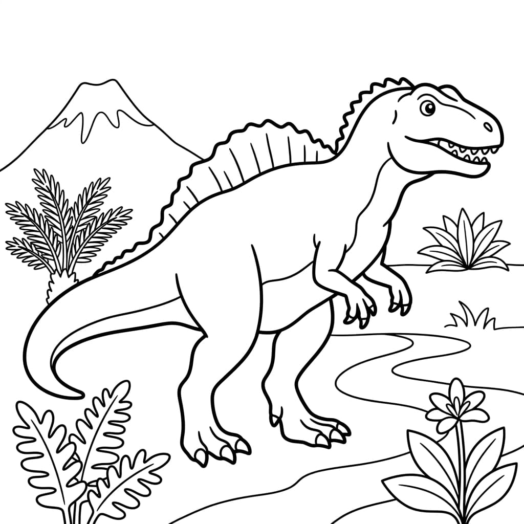 Free Printable Free Acrocanthosaurus Facts & Coloring Pages for Kids PDF - High Resolution Sheet 2