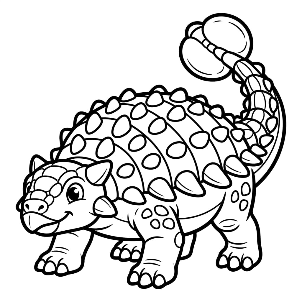 Free Printable Free Ankylosaurus Facts & Coloring Pages for Kids PDF - High Resolution Sheet 1