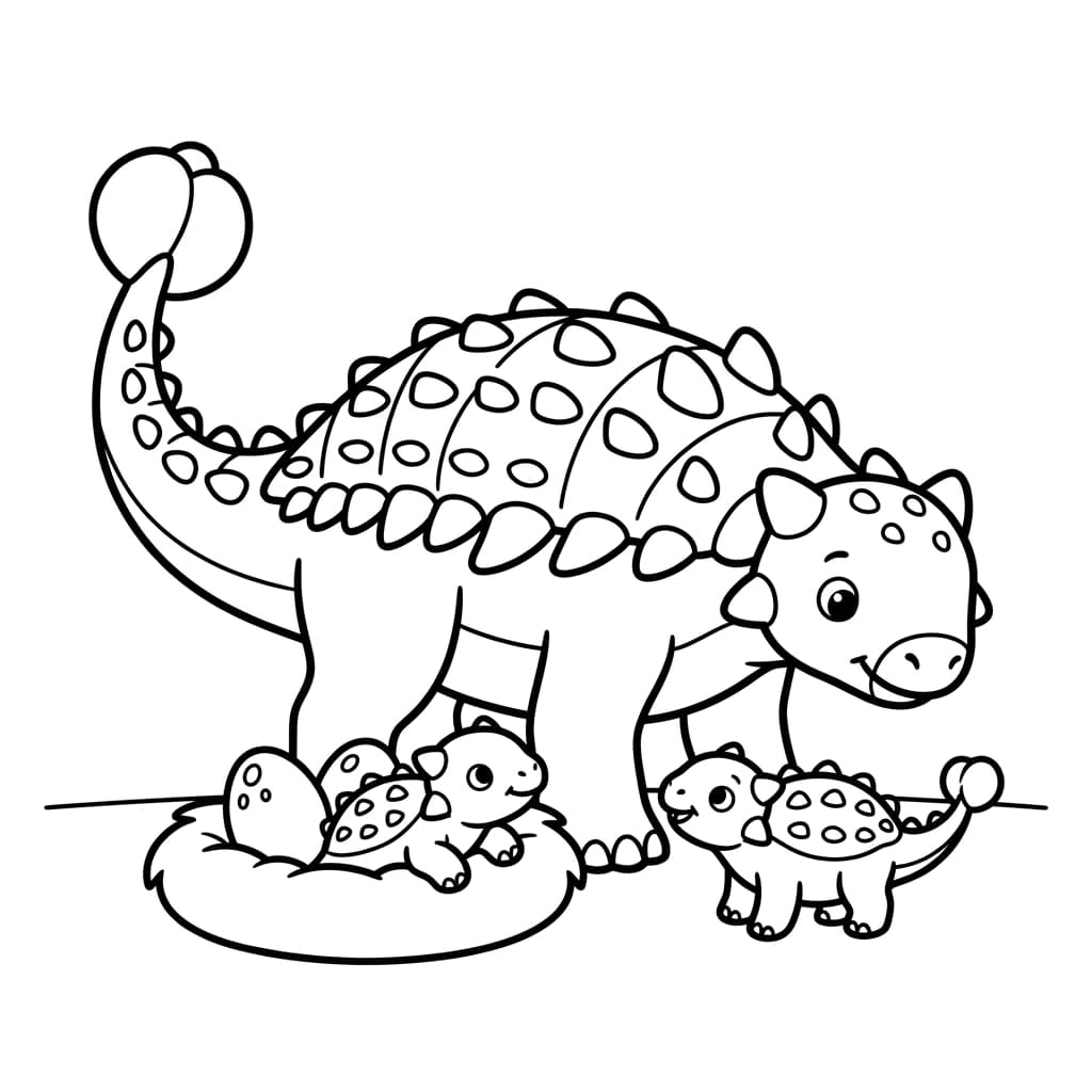 Free Printable Free Ankylosaurus Facts & Coloring Pages for Kids PDF - High Resolution Sheet 4
