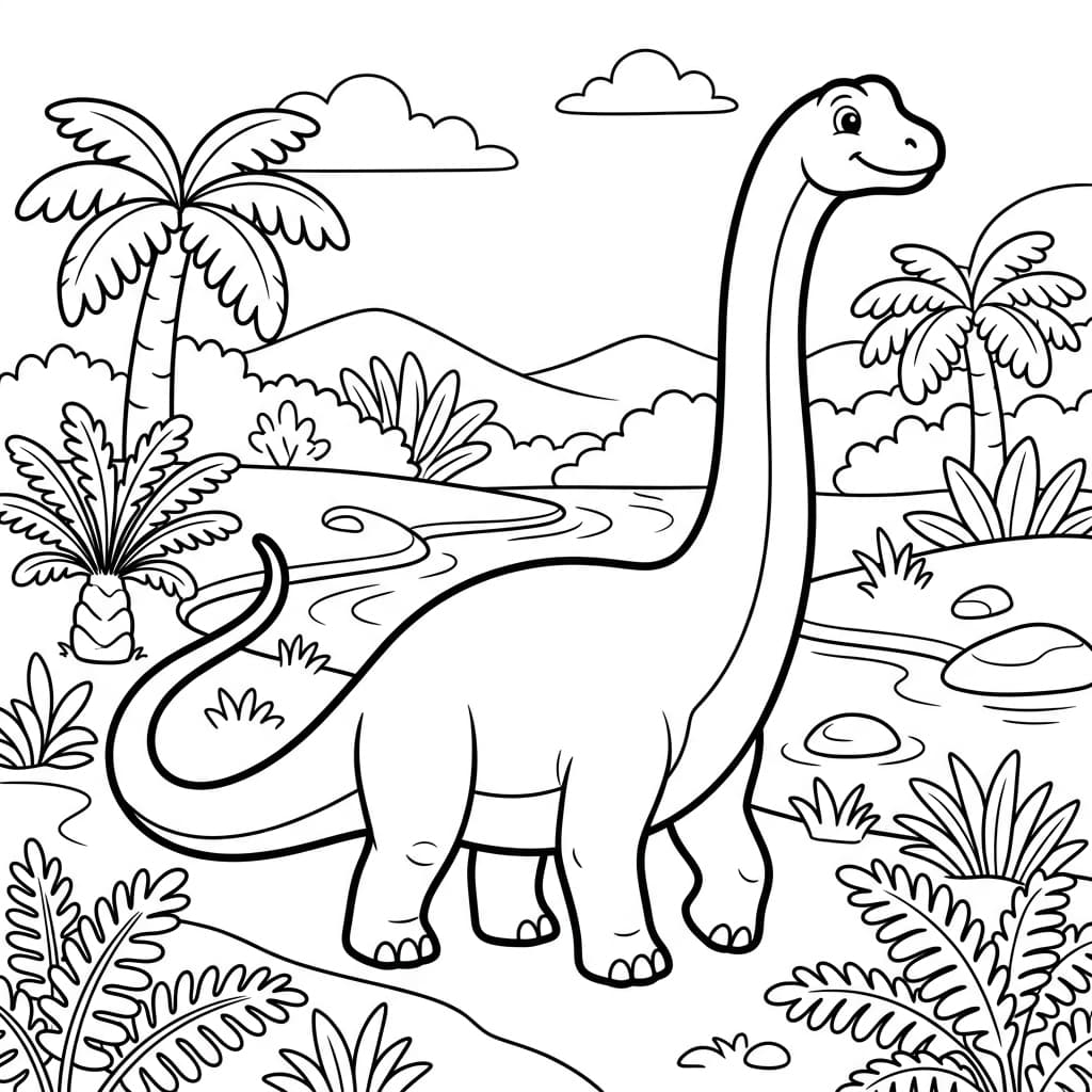 Free Printable Free Brontosaurus Facts & Coloring Pages for Kids PDF - High Resolution Sheet 1