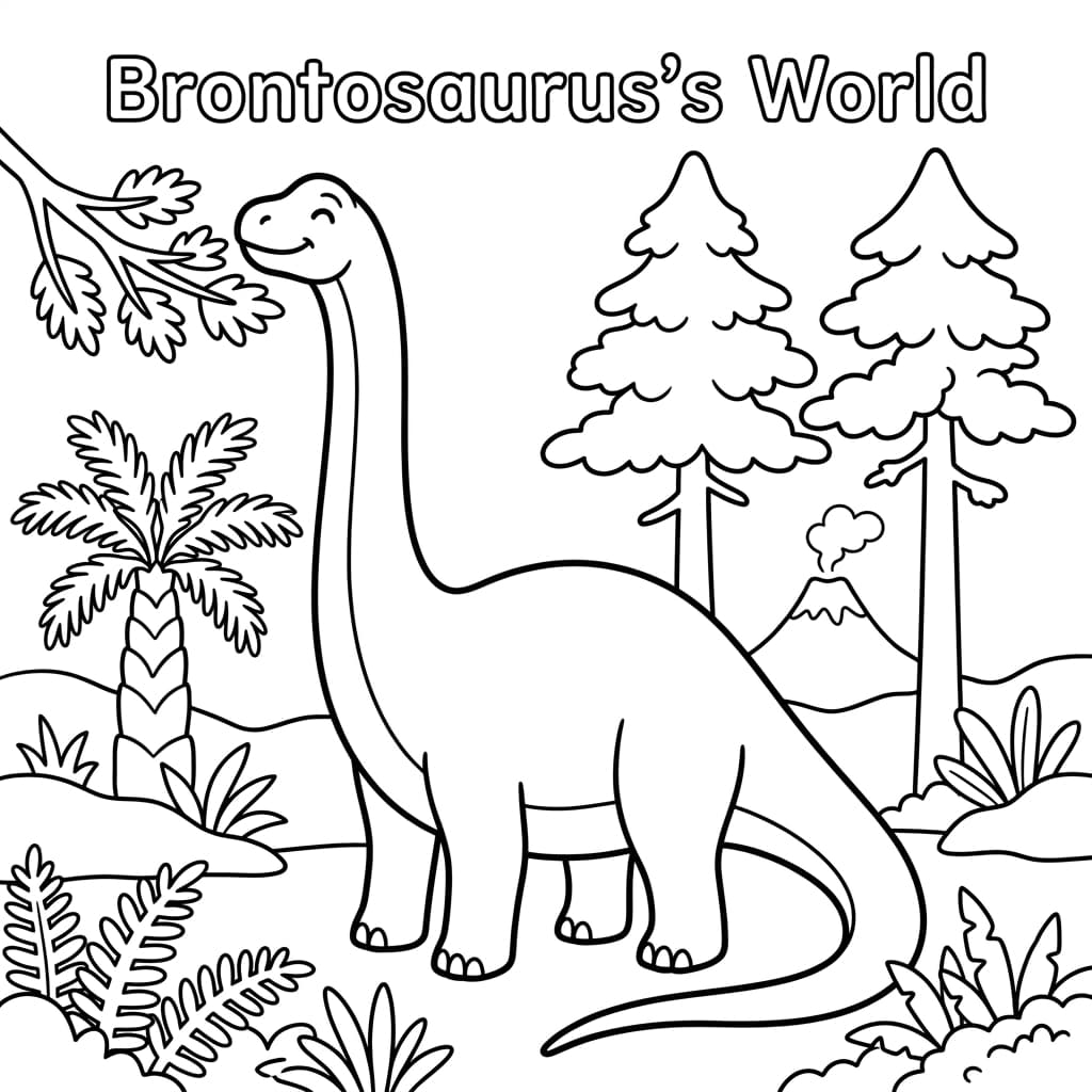 Free Printable Free Brontosaurus Facts & Coloring Pages for Kids PDF - High Resolution Sheet 2