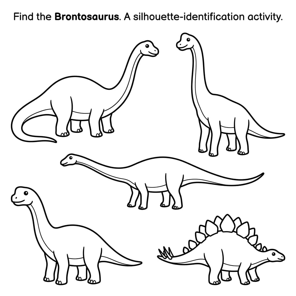 Free Printable Free Brontosaurus Facts & Coloring Pages for Kids PDF - High Resolution Sheet 3