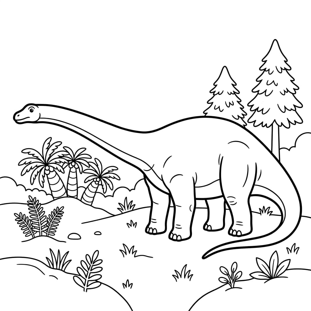 Free Printable Free Diplodocus Facts & Coloring Pages for Kids PDF - High Resolution Sheet 2