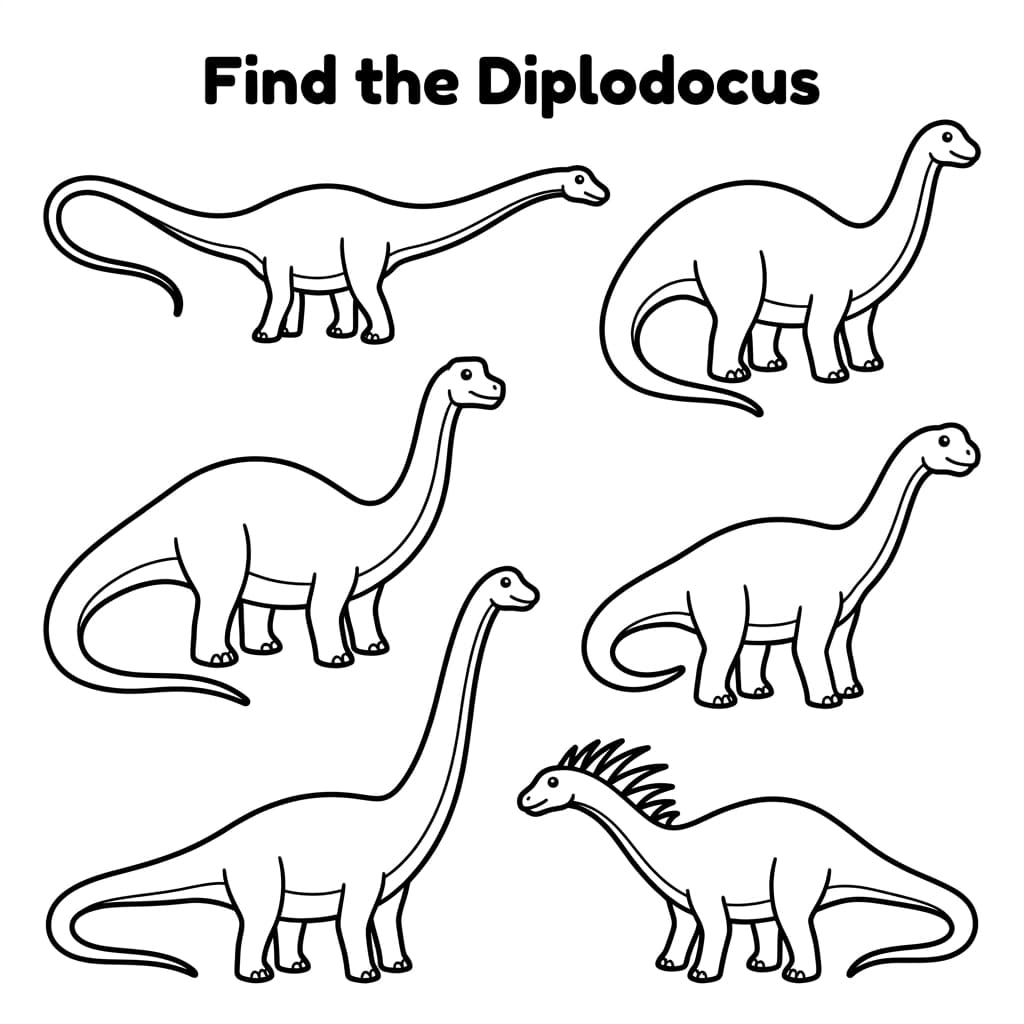 Free Printable Free Diplodocus Facts & Coloring Pages for Kids PDF - High Resolution Sheet 3