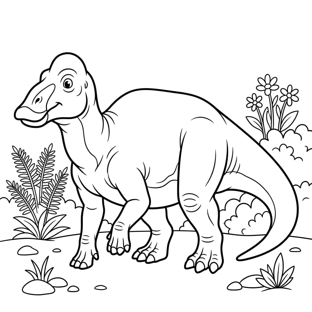 Free Printable Free Edmontosaurus Facts & Coloring Pages for Kids PDF - High Resolution Sheet 2