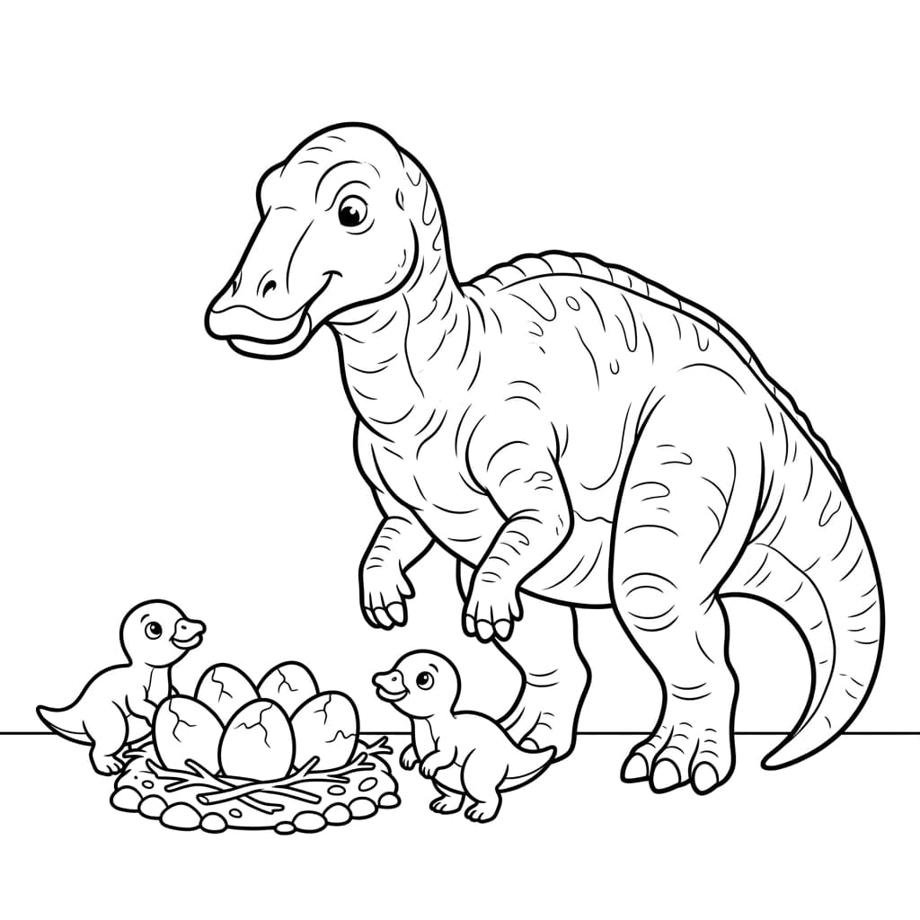 Free Printable Free Edmontosaurus Facts & Coloring Pages for Kids PDF - High Resolution Sheet 4