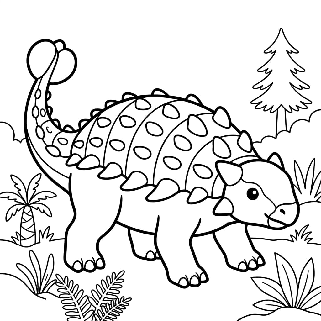 Free Printable Free Euoplocephalus Facts & Coloring Pages for Kids PDF - High Resolution Sheet 2