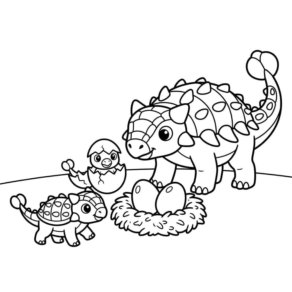 Free Printable Free Euoplocephalus Facts & Coloring Pages for Kids PDF - High Resolution Sheet 4