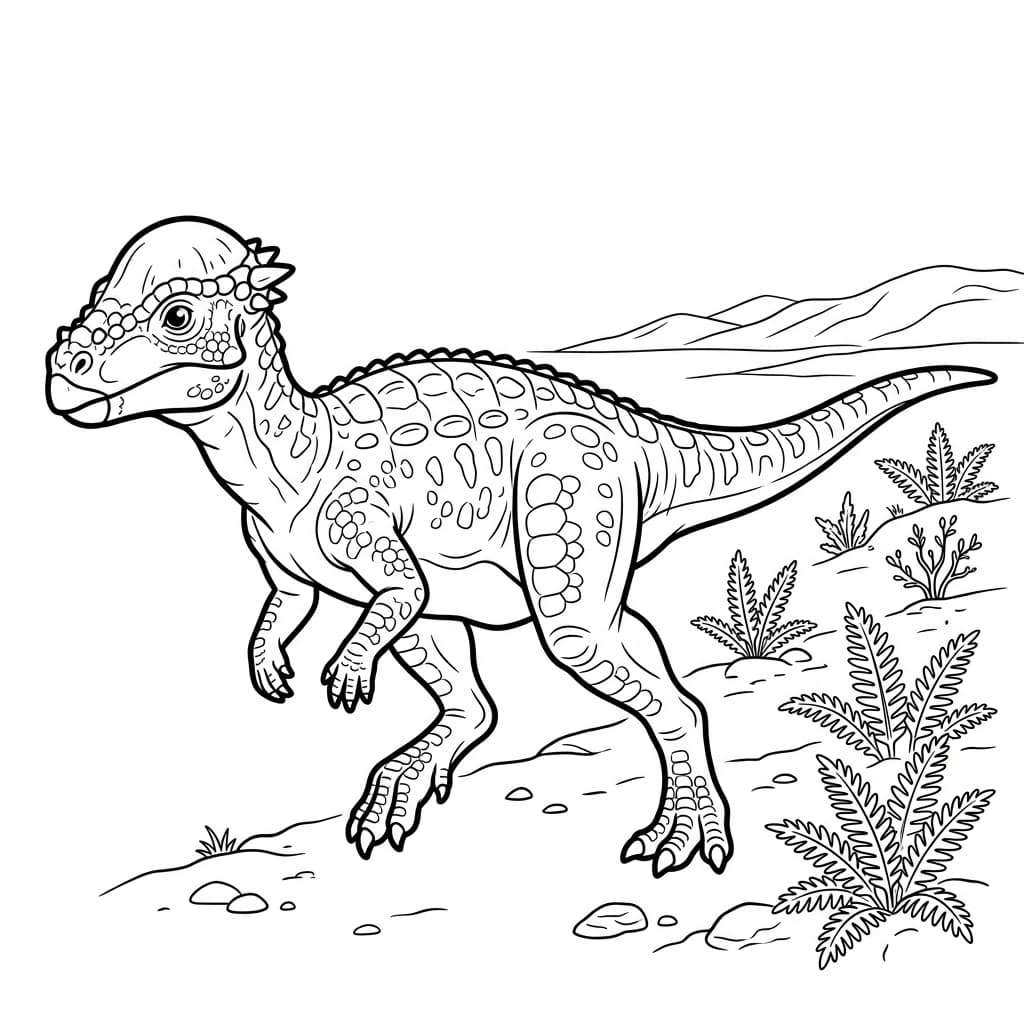 Free Printable Free Homalocephale Facts & Coloring Pages for Kids PDF - High Resolution Sheet 2