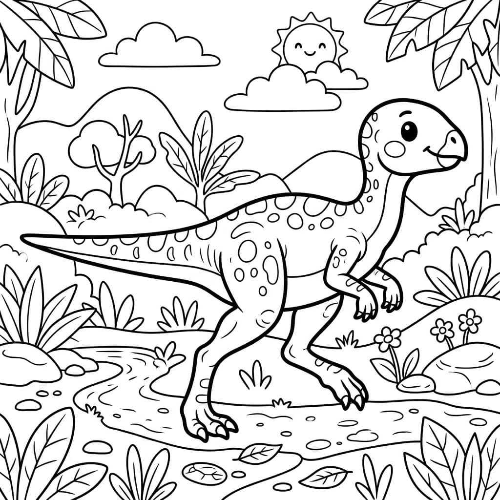 Free Printable Free Hypsilophodon Facts & Coloring Pages for Kids PDF - High Resolution Sheet 1