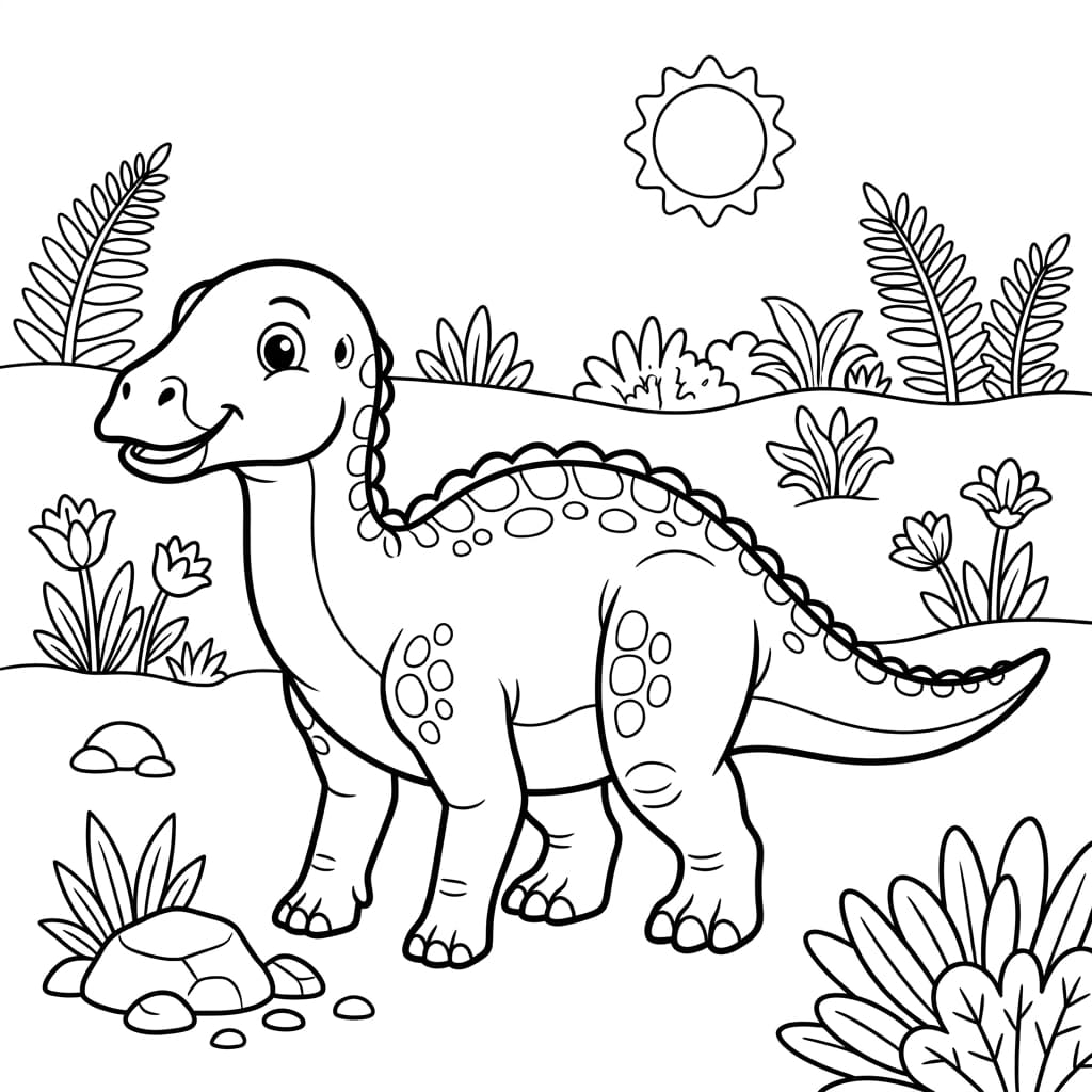 Free Printable Free Maiasaura Facts & Coloring Pages for Kids PDF - High Resolution Sheet 2