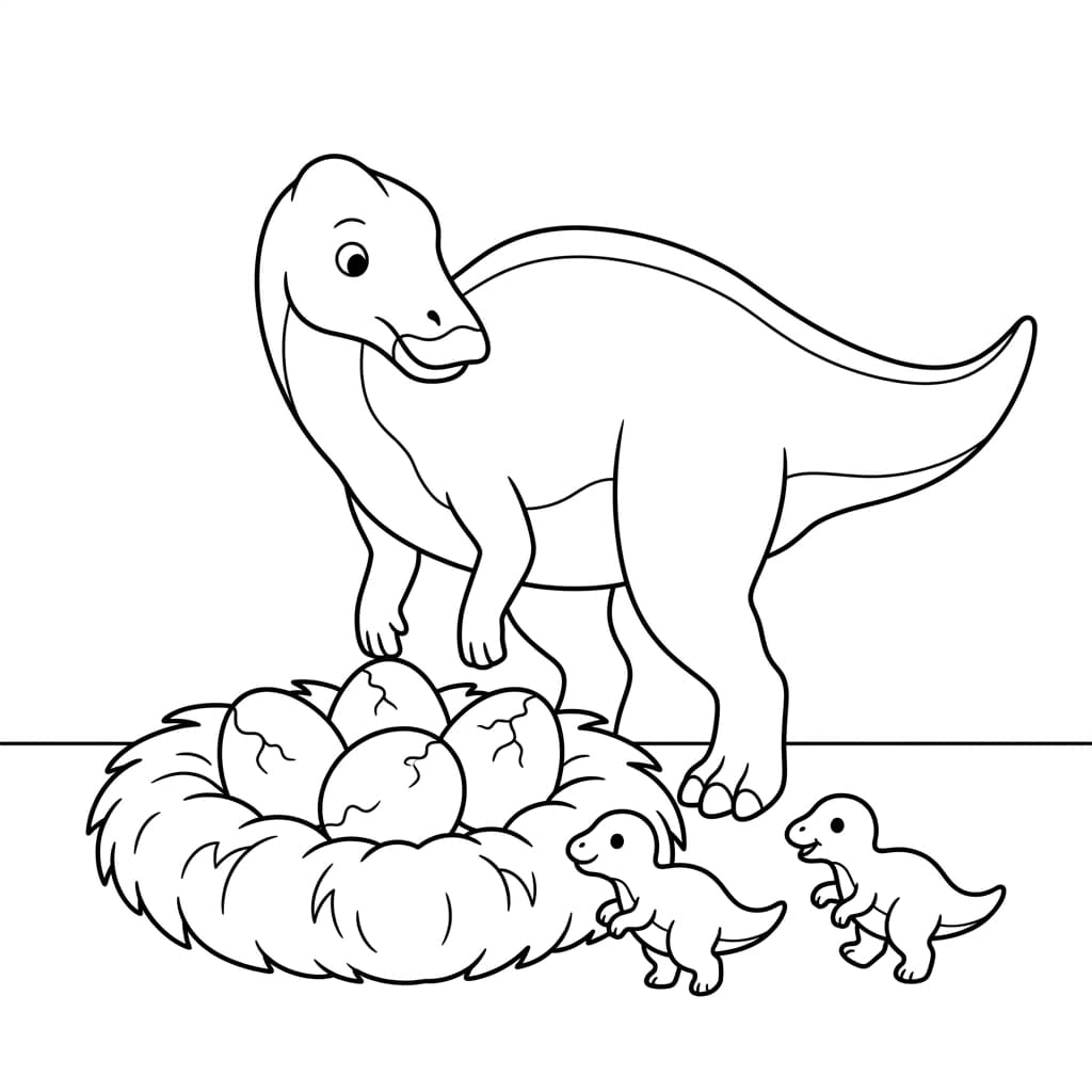 Free Printable Free Maiasaura Facts & Coloring Pages for Kids PDF - High Resolution Sheet 4