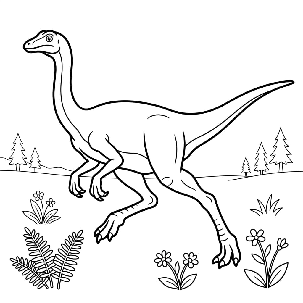 Free Printable Free Ornithomimus Facts & Coloring Pages for Kids PDF - High Resolution Sheet 2