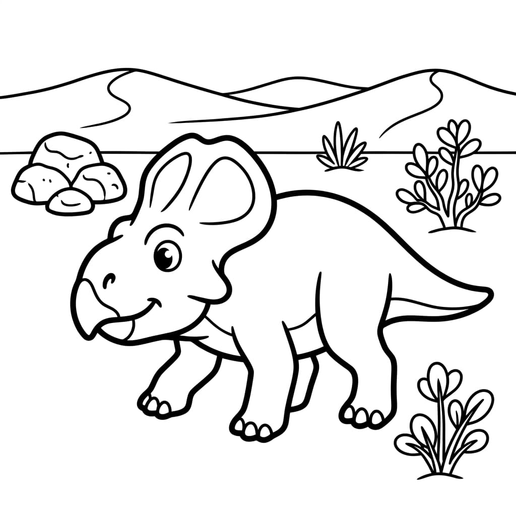 Free Printable Free Protoceratops Facts & Coloring Pages for Kids PDF - High Resolution Sheet 2