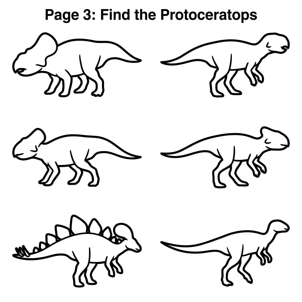 Free Printable Free Protoceratops Facts & Coloring Pages for Kids PDF - High Resolution Sheet 3