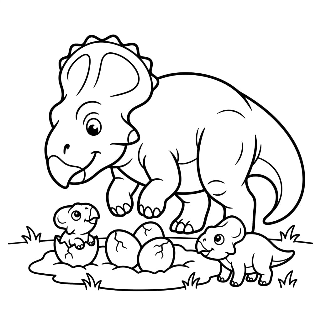 Free Printable Free Protoceratops Facts & Coloring Pages for Kids PDF - High Resolution Sheet 4