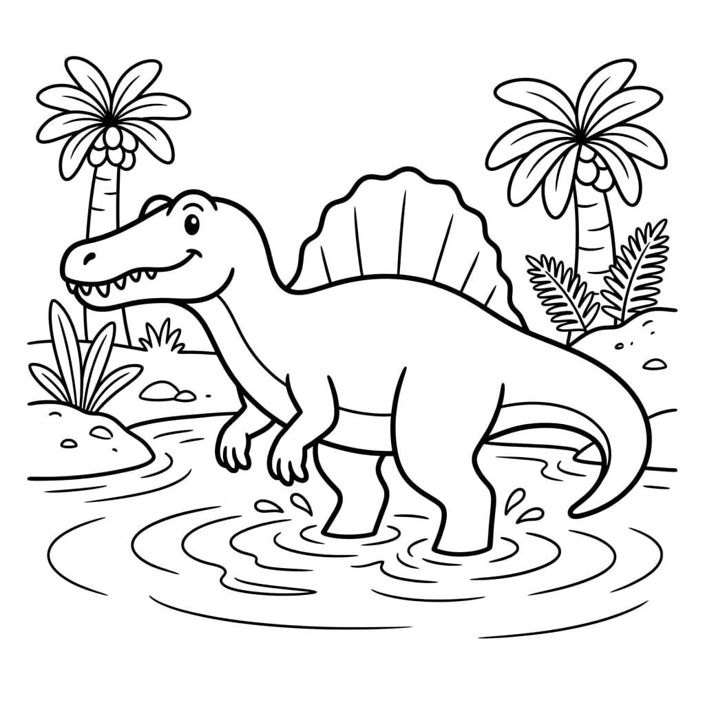 Free Printable Free Spinosaurus Facts & Coloring Pages for Kids PDF - High Resolution Sheet 2