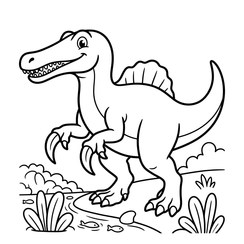 Free Printable Free Suchomimus Facts & Coloring Pages for Kids PDF - High Resolution Sheet 1