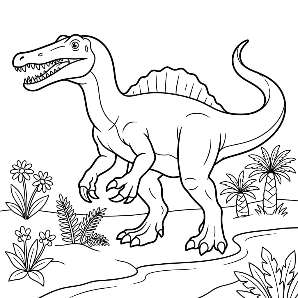 Free Printable Free Suchomimus Facts & Coloring Pages for Kids PDF - High Resolution Sheet 2