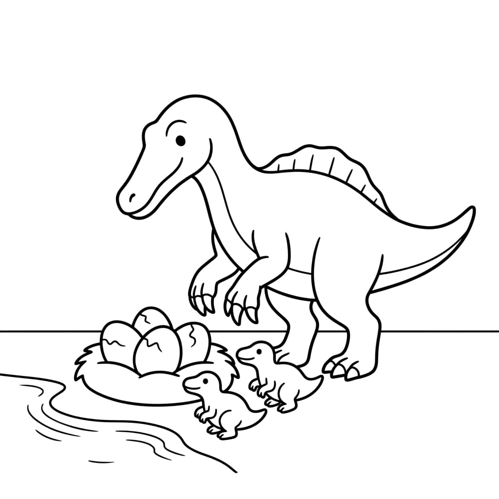 Free Printable Free Suchomimus Facts & Coloring Pages for Kids PDF - High Resolution Sheet 4