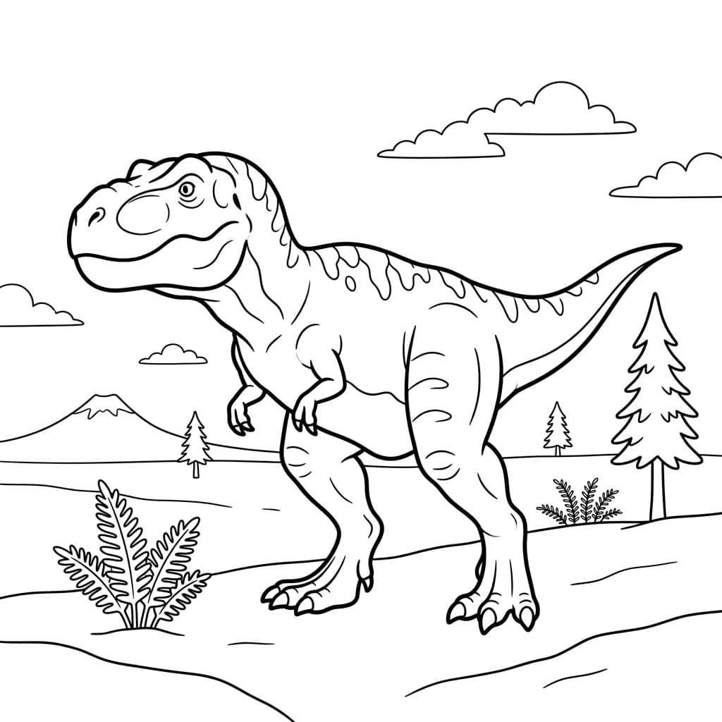 Free Printable Free Tarbosaurus Facts & Coloring Pages for Kids PDF - High Resolution Sheet 2