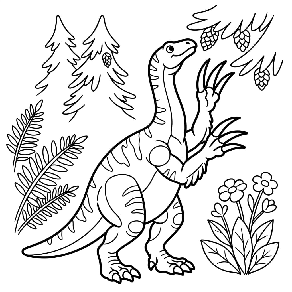 Free Printable Free Therizinosaurus Facts & Coloring Pages for Kids PDF - High Resolution Sheet 2
