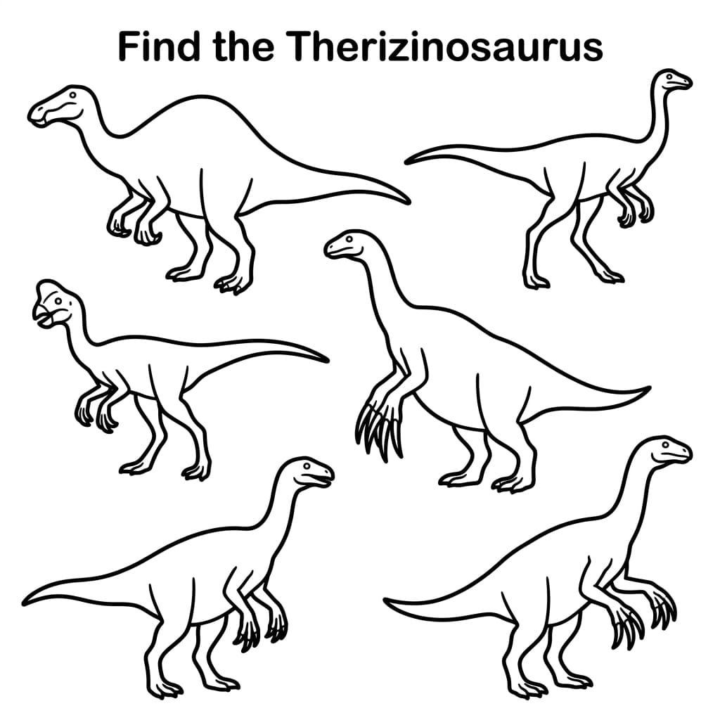 Free Printable Free Therizinosaurus Facts & Coloring Pages for Kids PDF - High Resolution Sheet 3