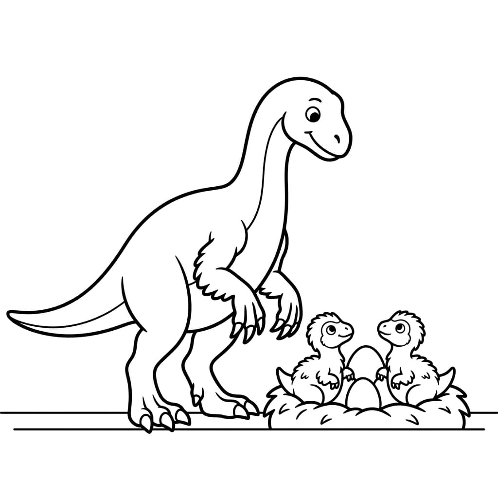 Free Printable Free Therizinosaurus Facts & Coloring Pages for Kids PDF - High Resolution Sheet 4