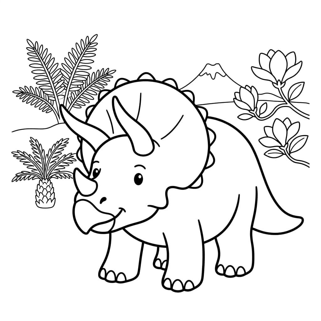 Free Printable Free Triceratops Facts & Coloring Pages for Kids PDF - High Resolution Sheet 2