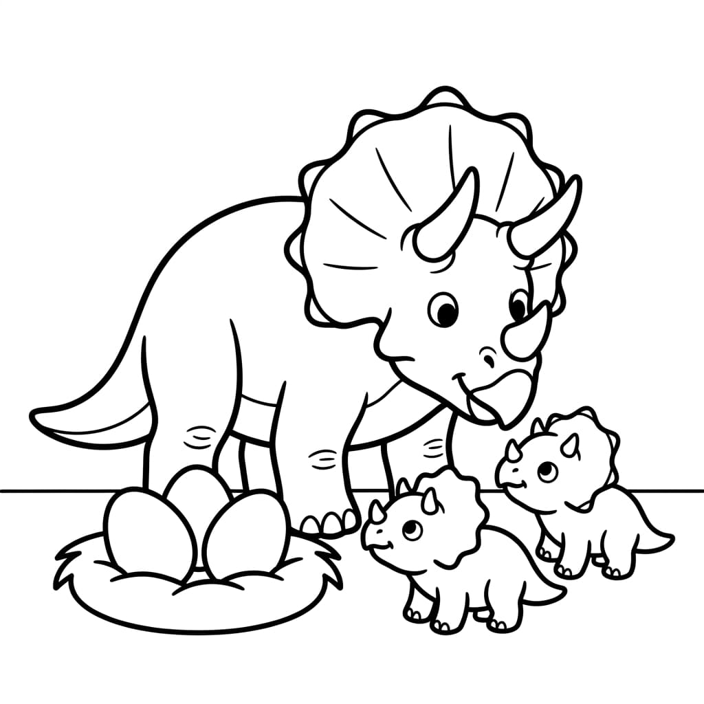 Free Printable Free Triceratops Facts & Coloring Pages for Kids PDF - High Resolution Sheet 4