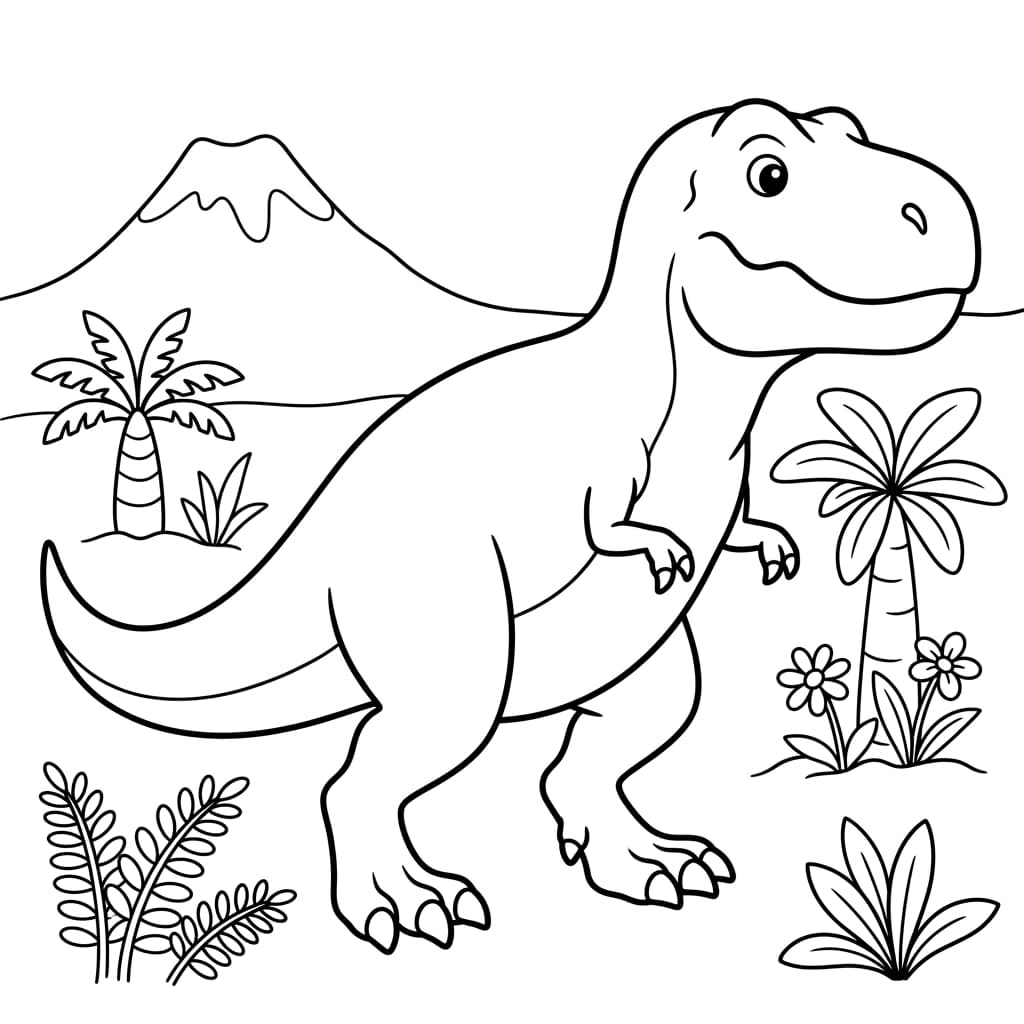 Free Printable Free Tyrannosaurus Rex Facts & Coloring Pages for Kids PDF - High Resolution Sheet 2