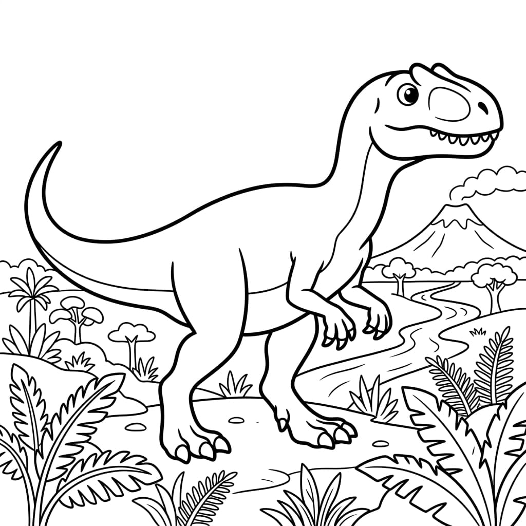 Free Printable Free Yangchuanosaurus Facts & Coloring Pages for Kids PDF - High Resolution Sheet 2