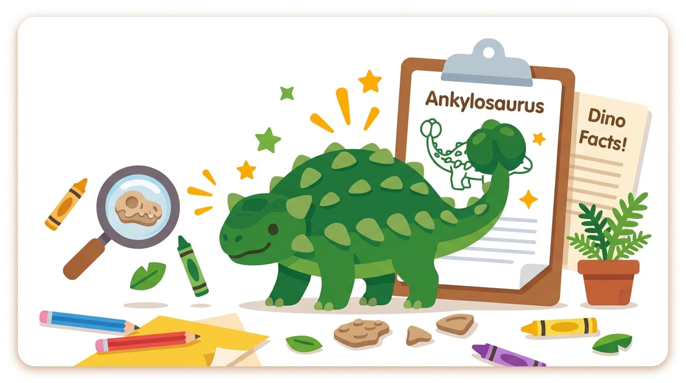 Free Ankylosaurus Facts & Coloring Pages for Kids