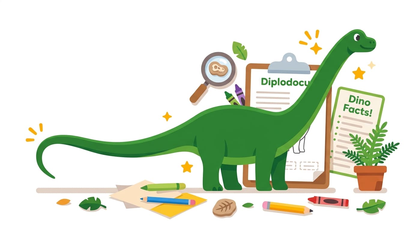 Free Diplodocus Facts & Coloring Pages for Kids