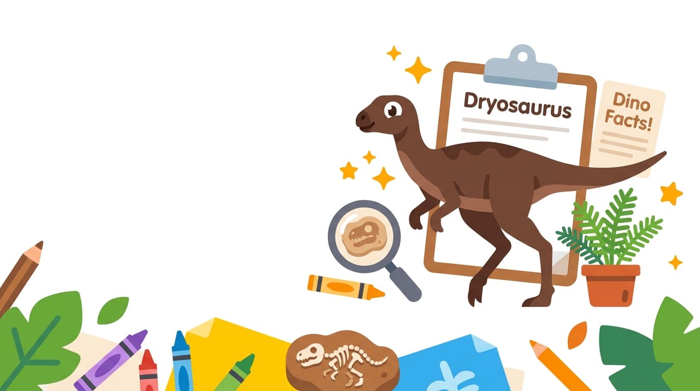 Free Dryosaurus Facts & Coloring Pages for Kids