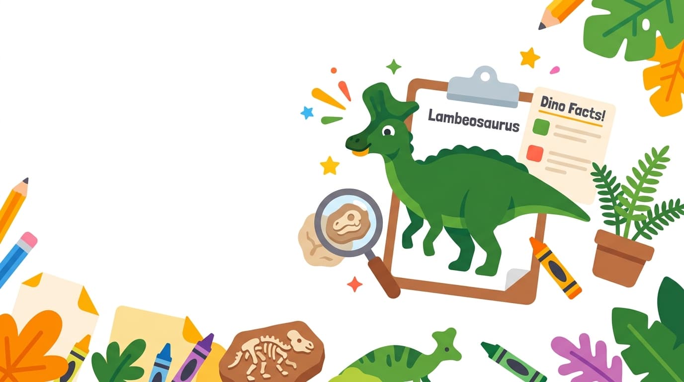 Free Lambeosaurus Facts & Coloring Pages for Kids