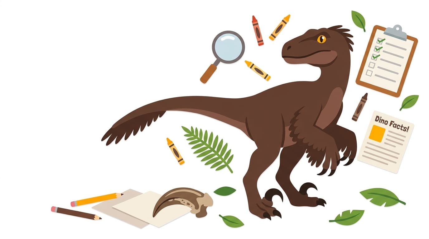 Free Utahraptor Facts & Coloring Pages for Kids