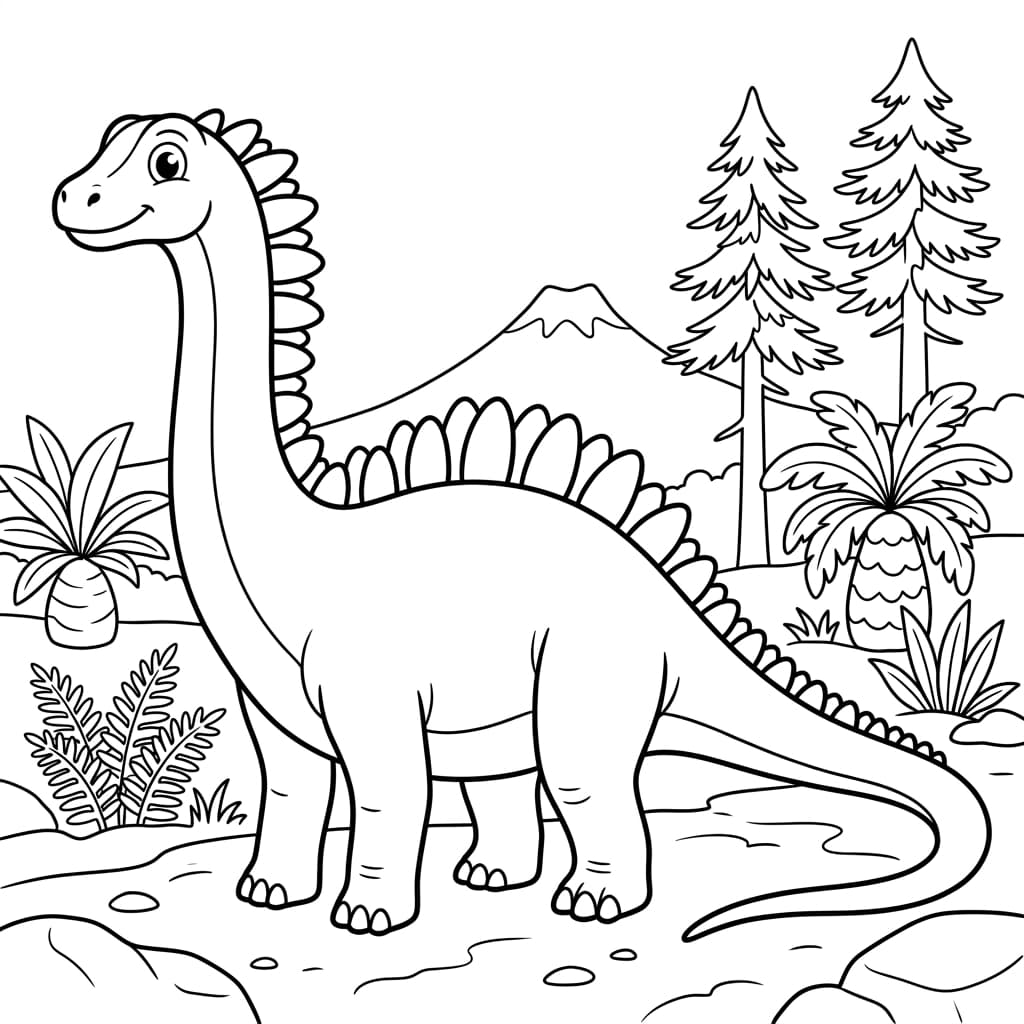 Free Printable Free Amargasaurus Facts & Coloring Pages for Kids PDF - High Resolution Sheet 2
