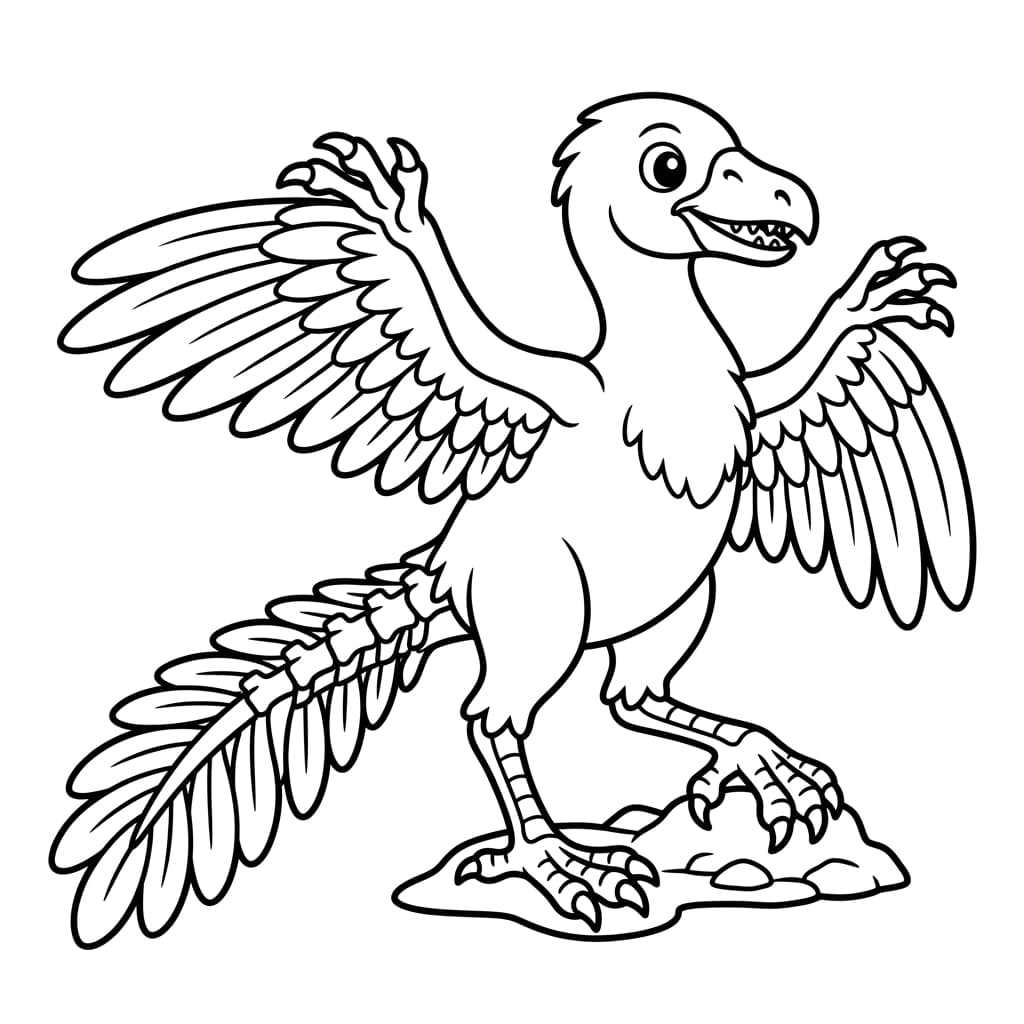 Free Printable Free Archaeopteryx Facts & Coloring Pages for Kids PDF - High Resolution Sheet 1