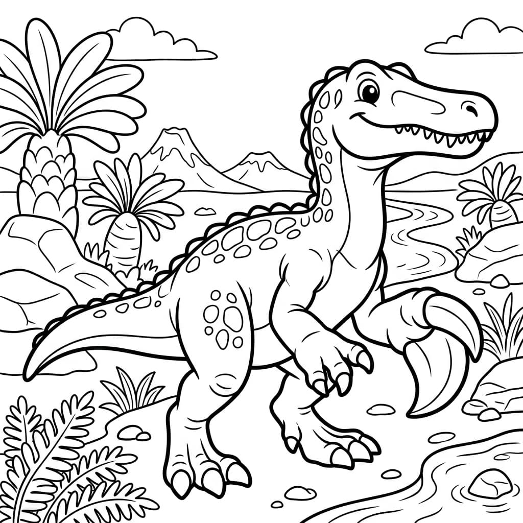 Free Printable Free Baryonyx Facts & Coloring Pages for Kids PDF - High Resolution Sheet 1