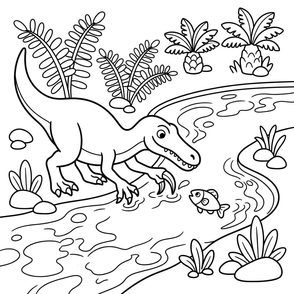 Free Printable Free Baryonyx Facts & Coloring Pages for Kids PDF - High Resolution Sheet 2