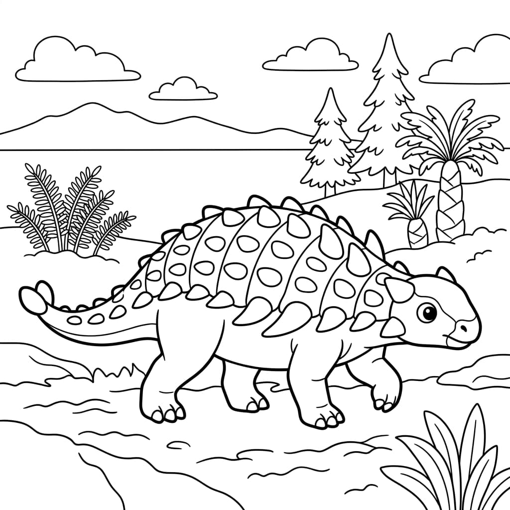 Free Printable Free Borealopelta Facts & Coloring Pages for Kids PDF - High Resolution Sheet 2