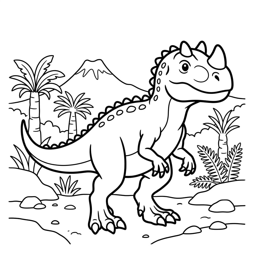 Free Printable Free Ceratosaurus Facts & Coloring Pages for Kids PDF - High Resolution Sheet 2