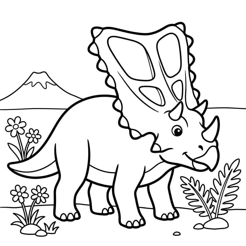 Free Printable Free Chasmosaurus Facts & Coloring Pages for Kids PDF - High Resolution Sheet 2