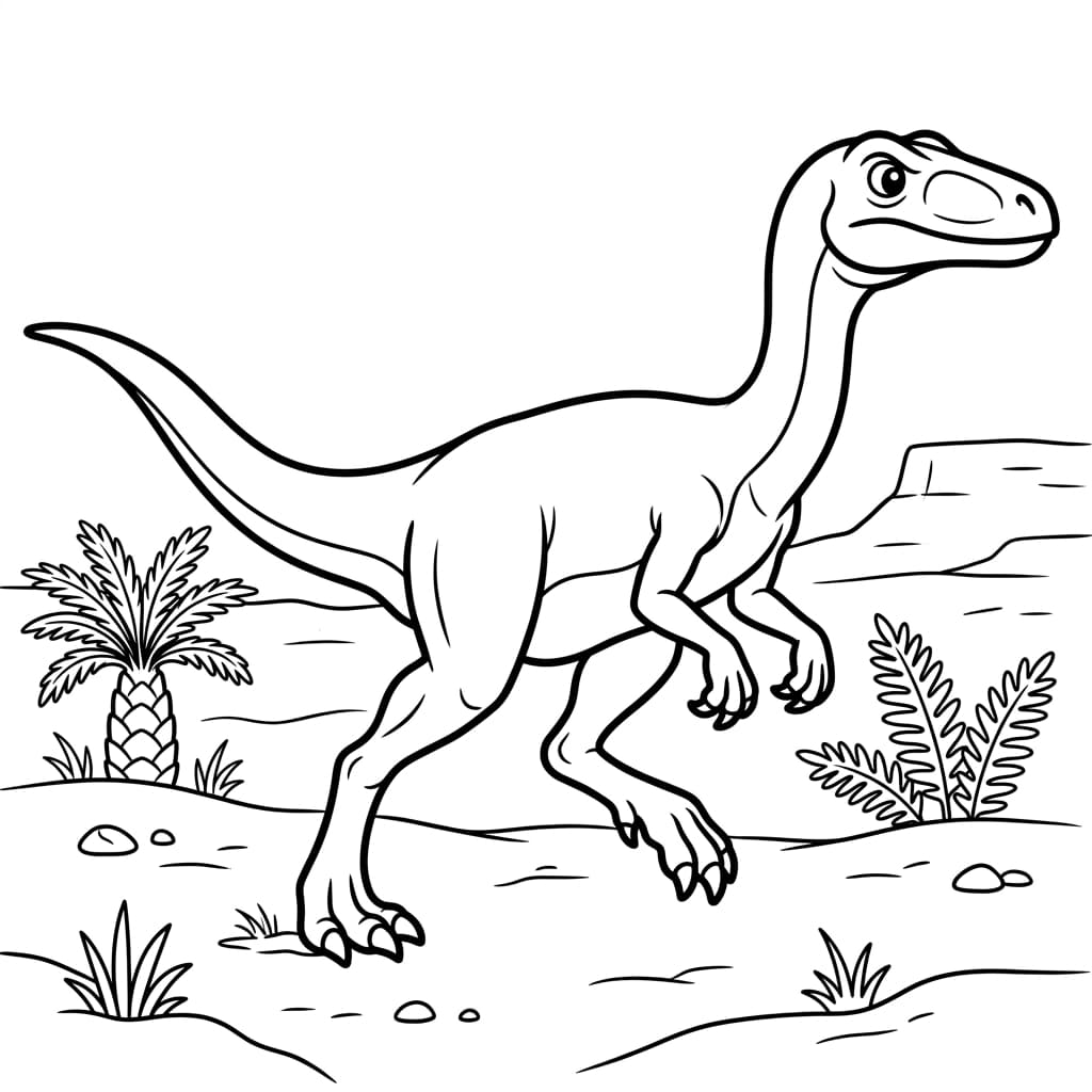Free Printable Free Coelophysis Facts & Coloring Pages for Kids PDF - High Resolution Sheet 2