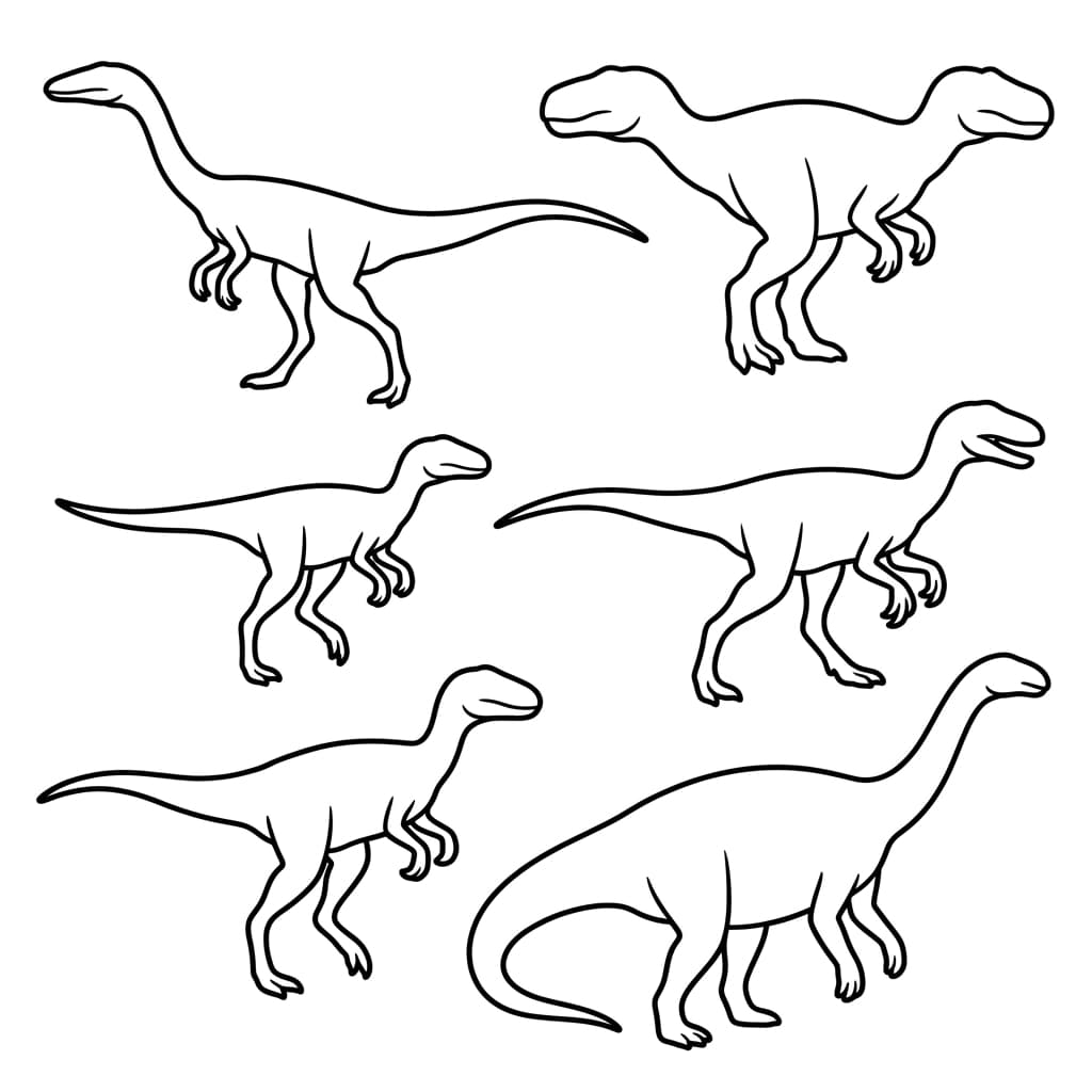 Free Printable Free Coelophysis Facts & Coloring Pages for Kids PDF - High Resolution Sheet 3