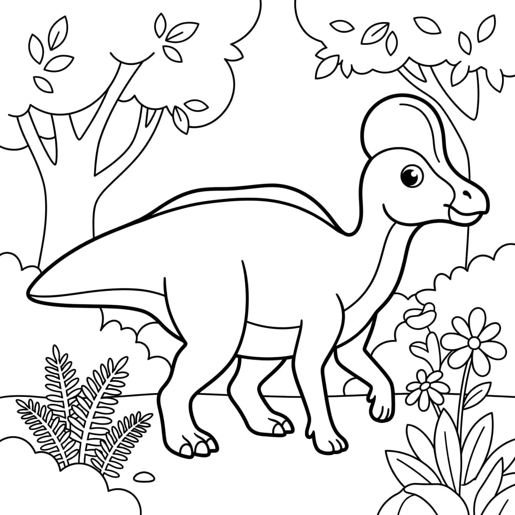 Free Printable Free Corythosaurus Facts & Coloring Pages for Kids PDF - High Resolution Sheet 2