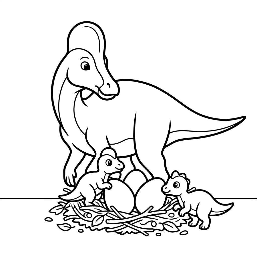 Free Printable Free Corythosaurus Facts & Coloring Pages for Kids PDF - High Resolution Sheet 4