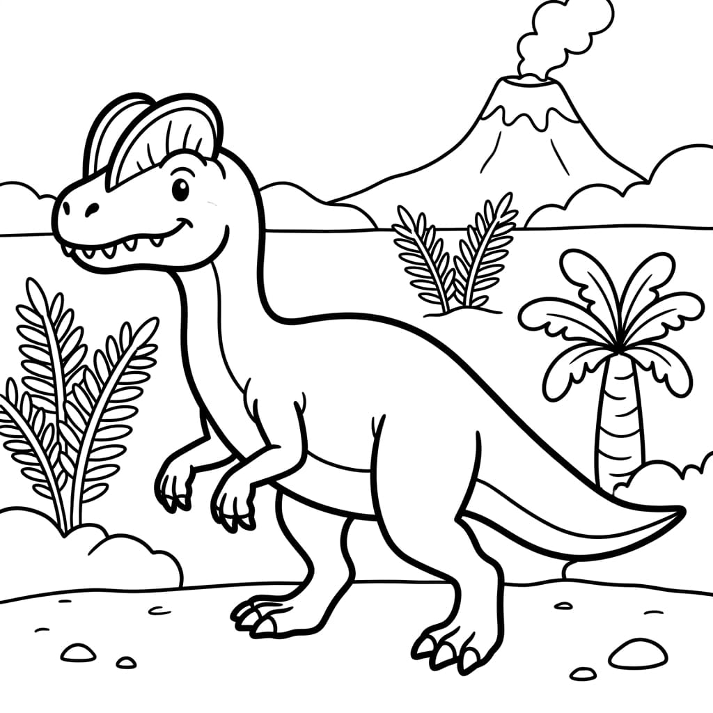 Free Printable Free Dilophosaurus Facts & Coloring Pages for Kids PDF - High Resolution Sheet 2