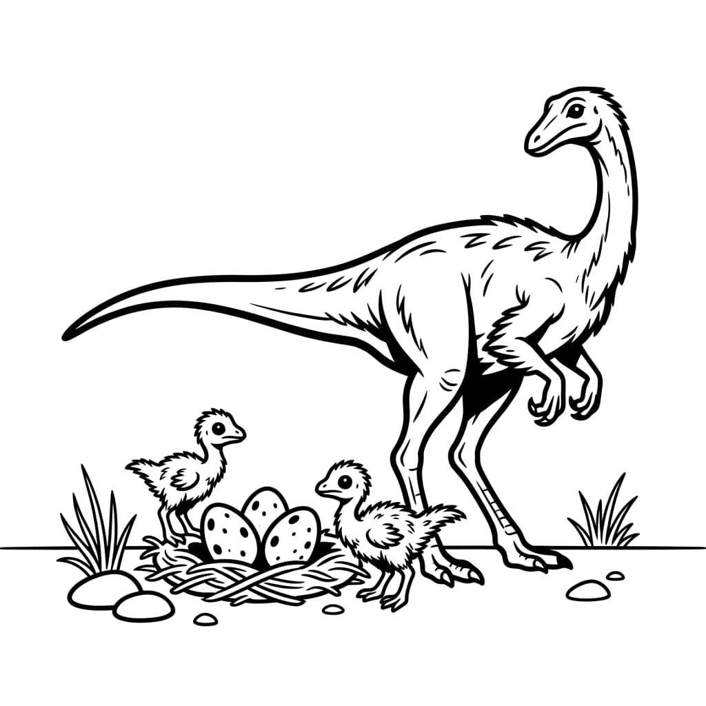 Free Printable Free Gallimimus Facts & Coloring Pages for Kids PDF - High Resolution Sheet 4